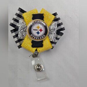Pittsburgh Steelers Badge Reel NFL Football Souvenir Doctor ID Lanyard Name Tag